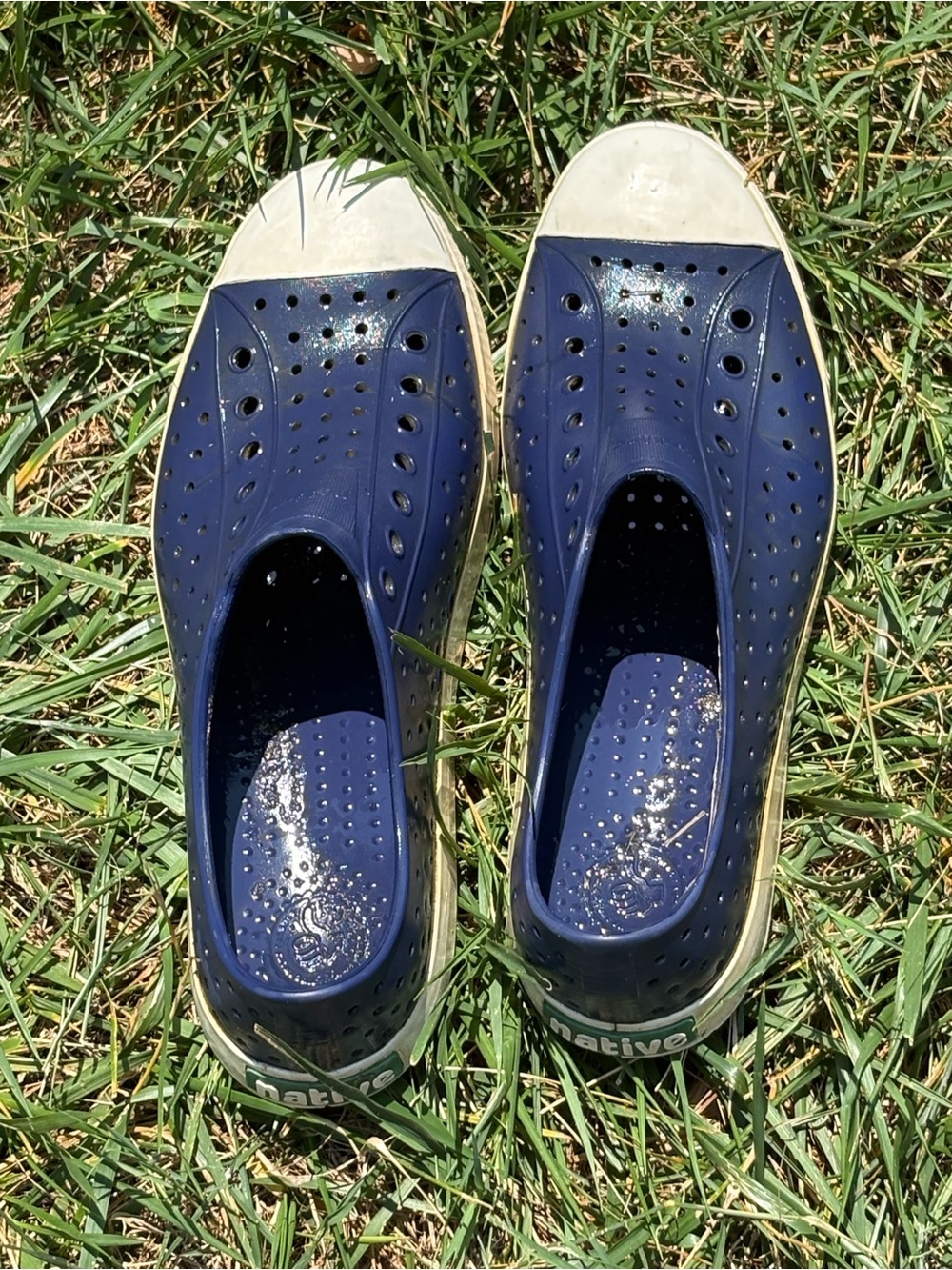 Native Slip-On Sneakers in Navy and White